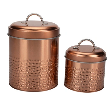 Grey Embossed Metal Tea Sugar coffee Storage Tins Airtight lids Kitchen pots new