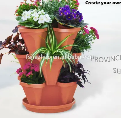 Plastic Stackable terracotta flower Pot