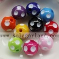 Groothandel 12-24 MM hars Polka Dot kralen Plastic ronde kralen