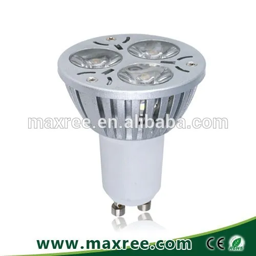 LED light bulb 240-260lm 38 degree beam angle AC100-240v 3x1W high powered GU10 led spot lamp