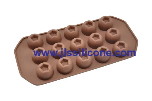 15 Cavity Round Shaped Silicone Imperial Chocolate Molds 