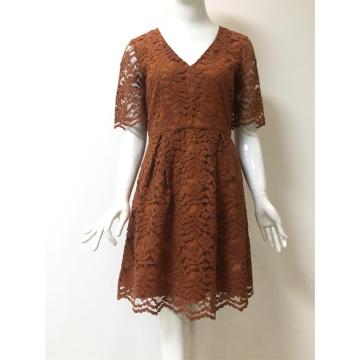 lace dress in color caramel