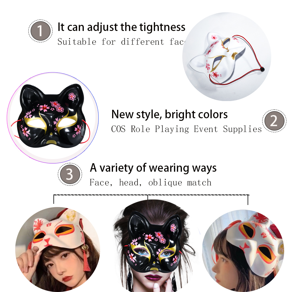 Half Face Fox Cosplay Mask