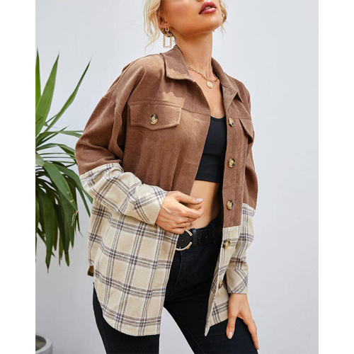 Women's Plaid Shirts Jacket Coats