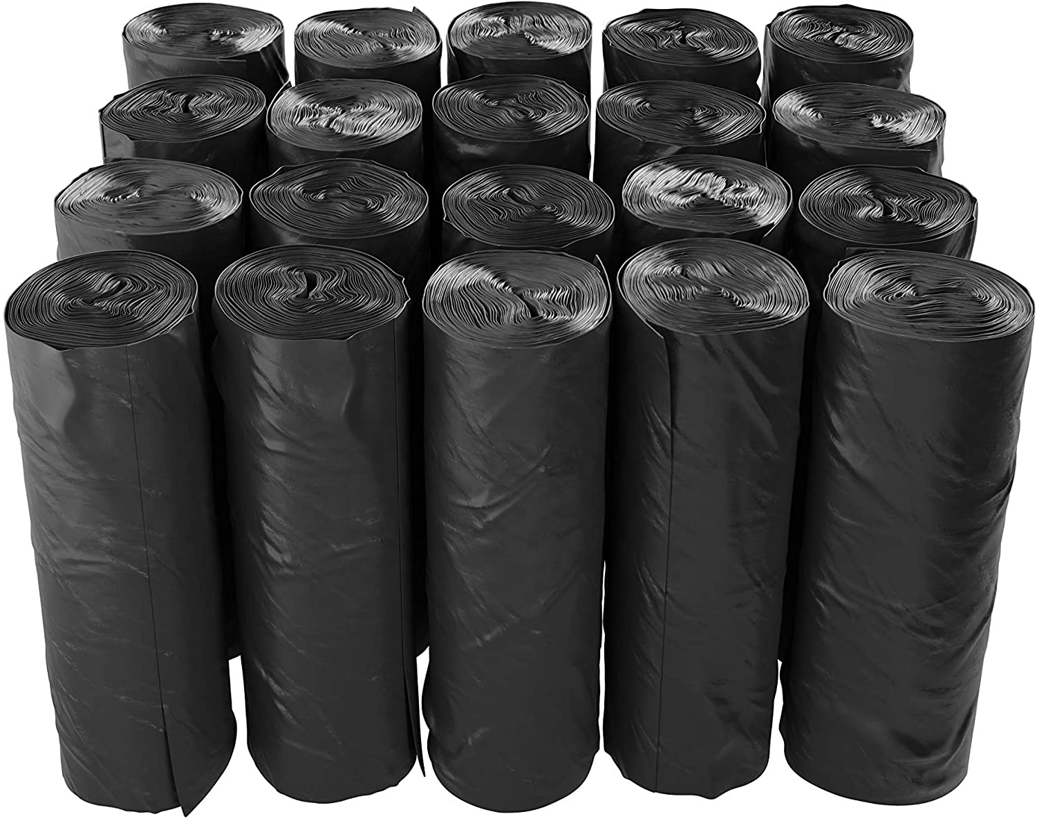 Black Plastic Trash Garbage Bin Liner Bags on Roll