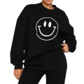 Veste de pull smiley oversize de surdimension féminine