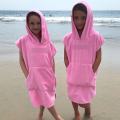 Toalla poncho de toallas de túnica para niños con capucha de microfibra