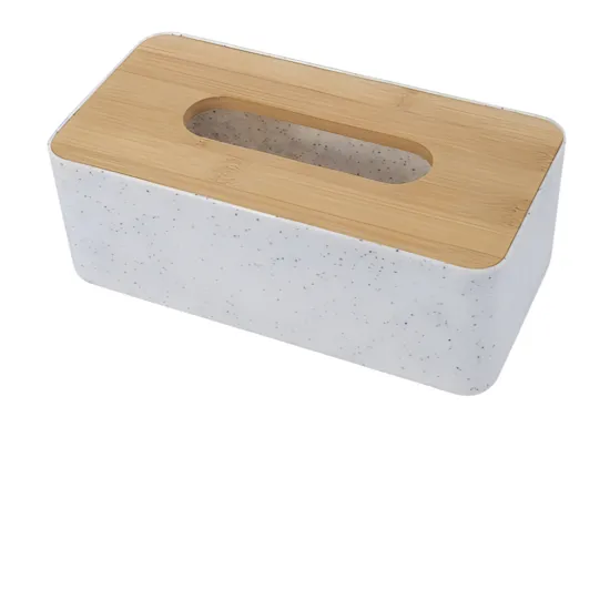 Modern Bamboo Lid Dryer Sheet Dispenser - Bathroom Tissue Box Holder