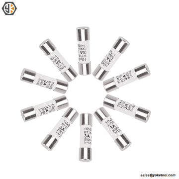 Enlace de fusible cilíndrico de fuerte capacidad de ruptura RT18-32 (RO15), AC500V 3A, 120kA, 10x38 mm