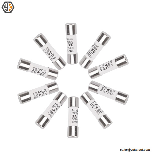 Enlace de fusible cilíndrico de fuerte capacidad de ruptura RT18-32 (RO15), AC500V 3A, 120kA, 10x38 mm