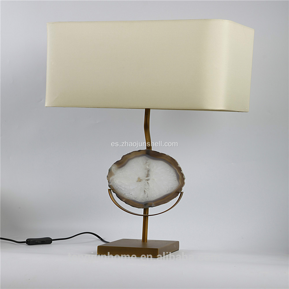 Lámpara de mesa de decoración Canosa ágata con pedestal de metal