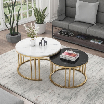 Minimalist Solid Wood and Metal Coffee Table