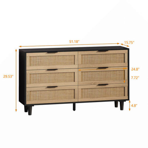 Rattan Dresser with Storage Chest Bedroom Furniture