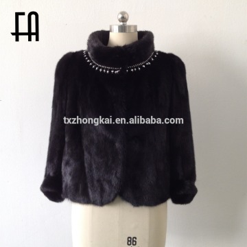 Factory direct wholesale high quality black mink coat