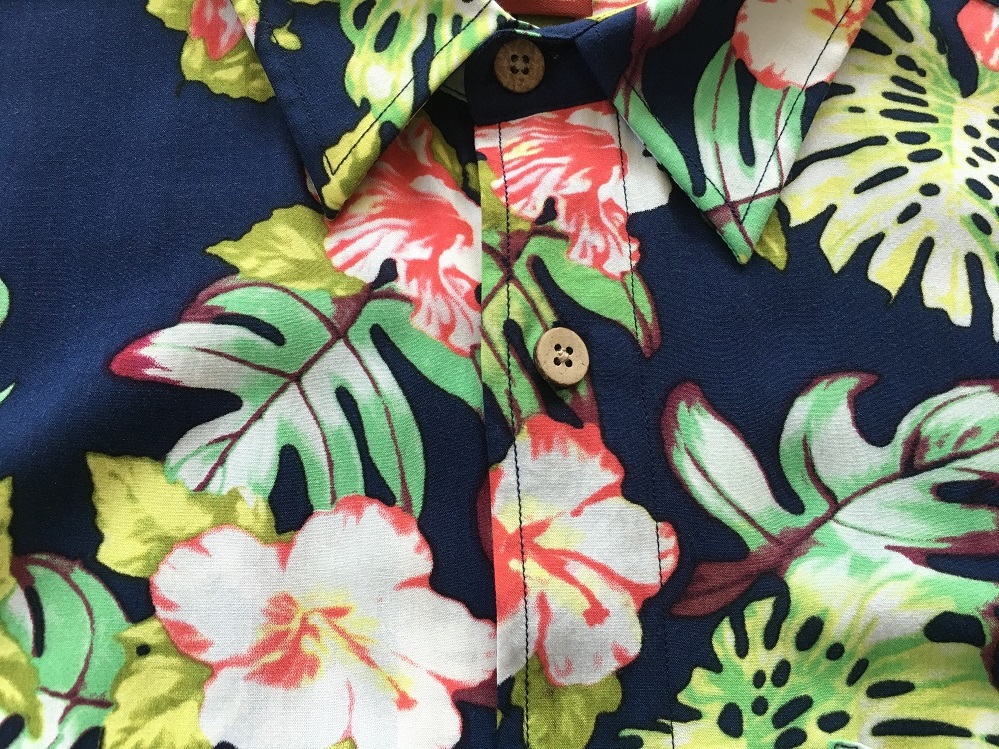 Cotton Print Hawaiian Shirt for Seaside