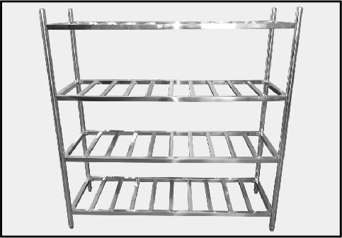 Stainless steel shelf for storing shoes
