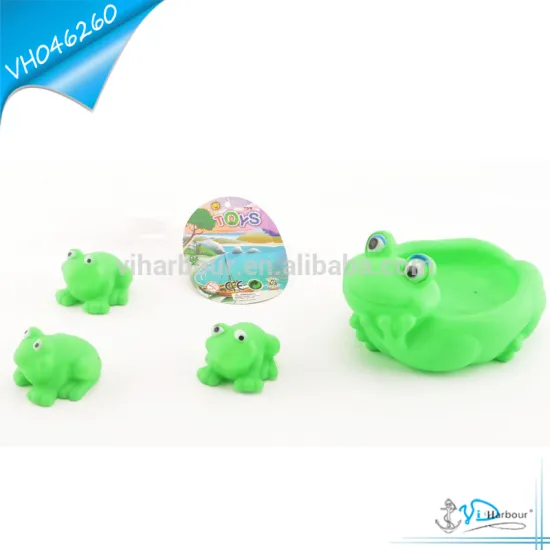 Baby Bath Toy Jumping Green Rubber Toy