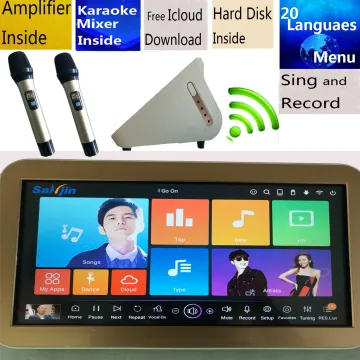 karaoke Player Jukebox Machine+Amplifier Mixer+2Wreless Karaoke Microphones +15.6"touch screen HMDI1080P KTV/MTV