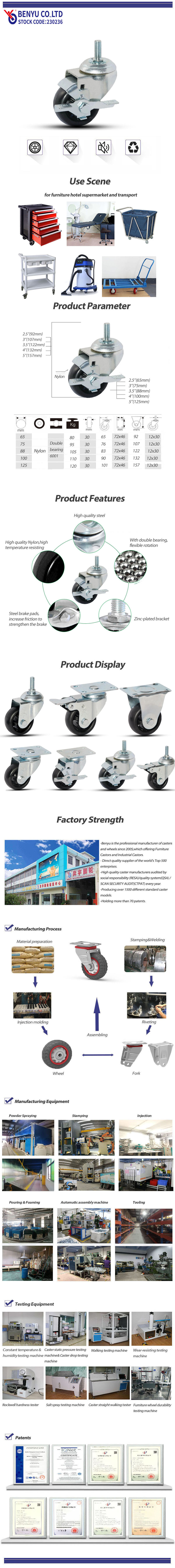 Thread Stem Brake Caster