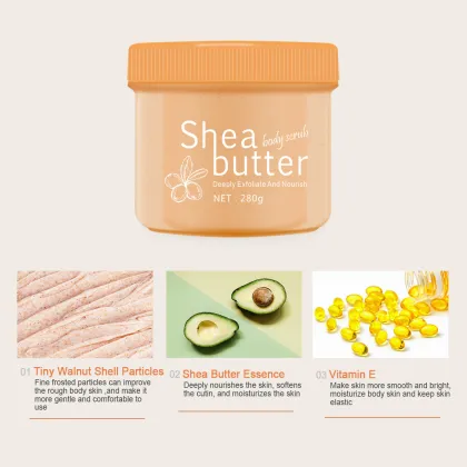 body scrubs cream dead skin peel off natural exfoliating whitening shea butter body scrub