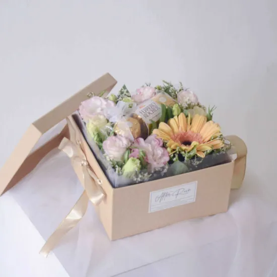 Custom Champagne Charming Flower Gift Empty Box
