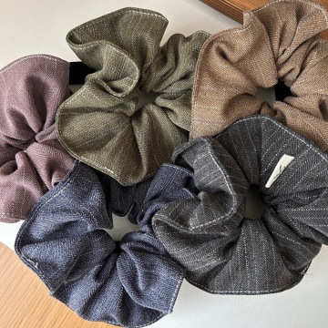 High Elastic Fabric Scrunchies for Women - Stripe Large XXL Hair Accessories
