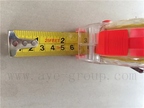Transparent plastic measuring tape 7.5mx25ft 5m x 19mm
