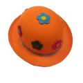 High-quality Orange Hat with Colorful Flower