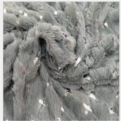 100% polyester PV bear cloth velvet sequin fabric