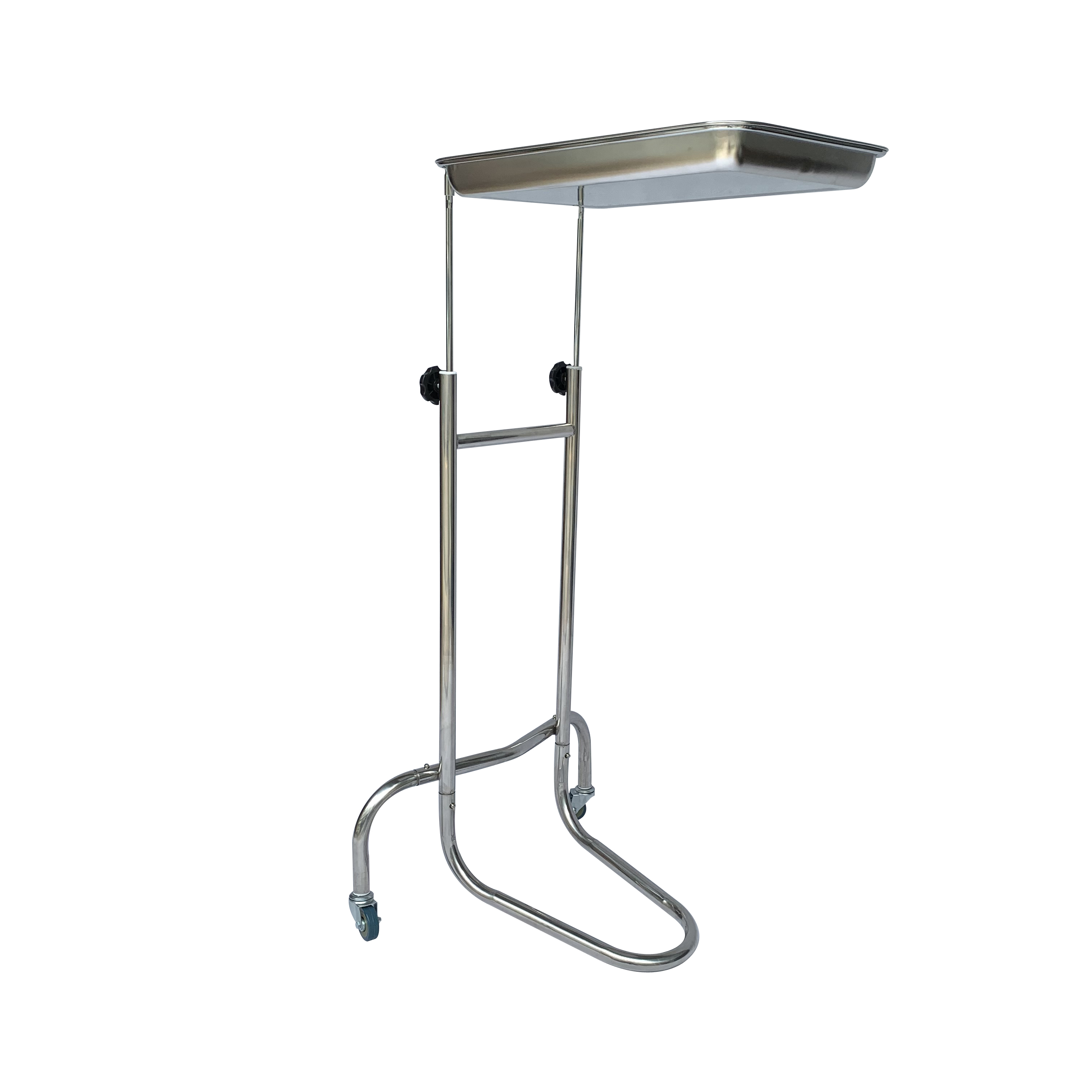 Mobile Instrument Stand with Removable Tray Double Post Stand Height-Adjustable