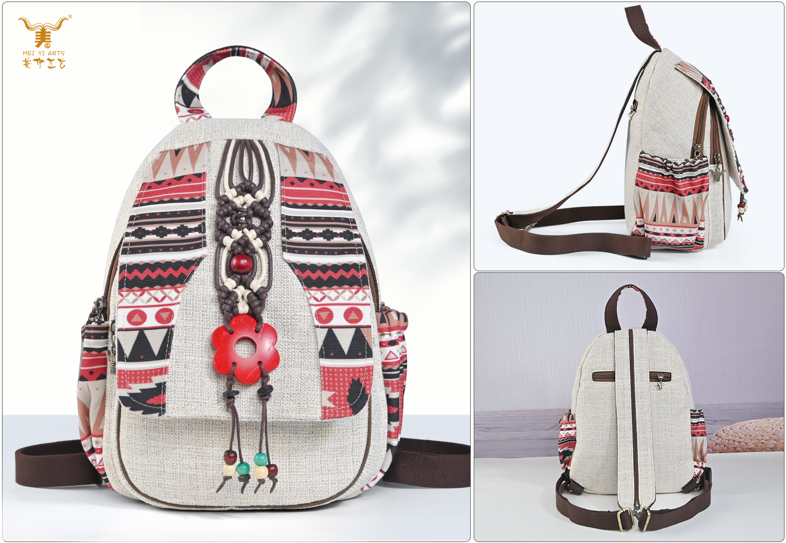 ethnic woven daypack