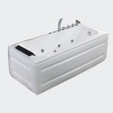 Modern White Square Whirlpool Bath Tub for Comfortable Relaxation and Smart Massage