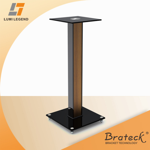 23.6" Aluminum, Glass and Wood Bookshelf Speaker Stands, Four Colors Available (BS-03M)