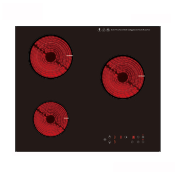 CE/CB Approved Black Ceramic Glass Infrared Hob with 3 Burners