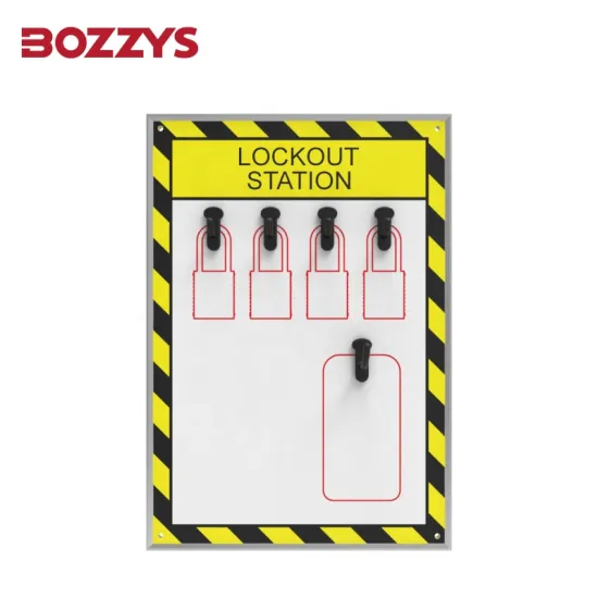 BOZZYS 280x400mm Customizable Lockout Tagout Station with Aluminum Edge