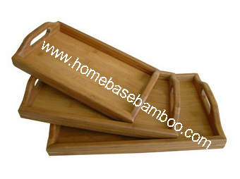 Bamboo Tea Food Coffee Fruit Serving Tray Tableware Storage Organizers Hb401