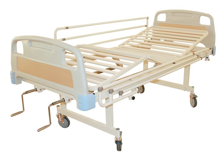 Manual Adjustable 2 Crank Hospital Type Bed