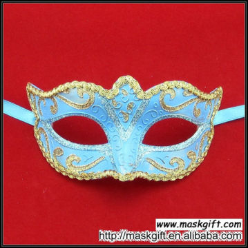 Wholesale 100% Handpainted High Quality Light Blue And Gold Venetian Masks Carnival