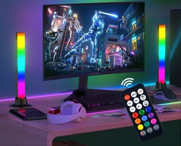USB Voice-Controlled RGB LED Desk Lamp with Bluetooth for Gaming Atmosphere