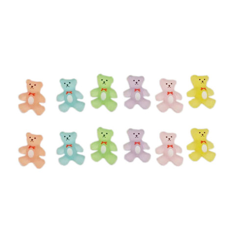 Lovely Jelly Bear Resin Flatback Cabochons Kawaii Cartoon Animal Bear Slime Charms For Scrapbooking Hair Clips Decoration