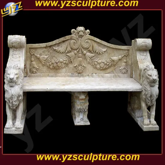 Outdoor Travertine Stone Carving Bench for Garden (Factory Supply)