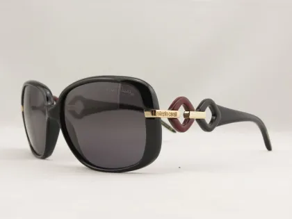 Erica 518s 05a Black Acetate Frame Gray Resin Lens Roberto Cavalli Sun Glasses