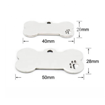 Personalized Stainless Steel Paw Bone Necklace with Custom Logo