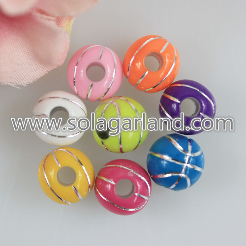 12 MM basketbal patroon acryl ronde dikke kralen