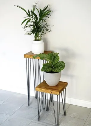 black metal hairpin leg with rubber protector