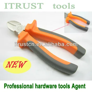 GS KING High quality diagonal cutting plier with new comfortable TPR handle Europ style PL1217
