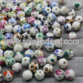 12MM Flower Round Ceramic Porcelain Loose Spacer Beads