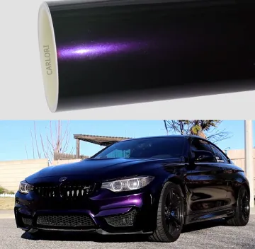 glossy shining purple car wrap vinyl