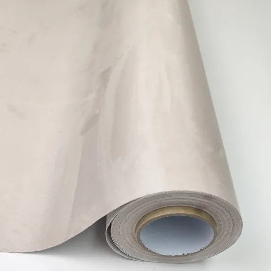 Good Stretchable Soft Beige Suede Fabric Vinyl Wrap