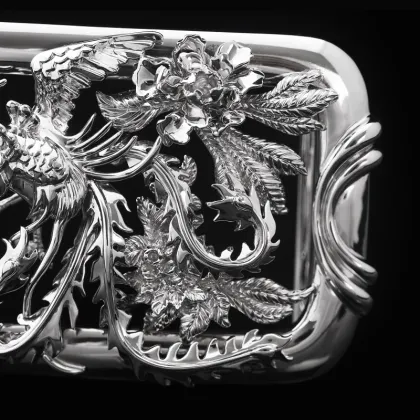 Wholesale Custom 925 Sterling Silver Chinese Phoenix Belt Buckle